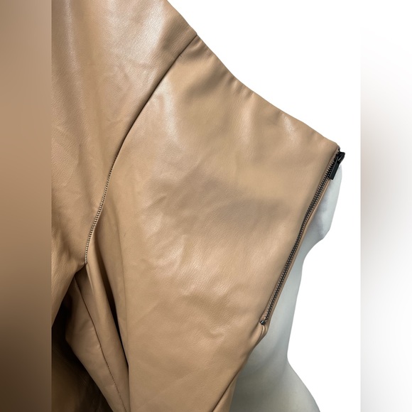 Zara Hi Rise Tan Pleather Leggings - Picture 5 of 8